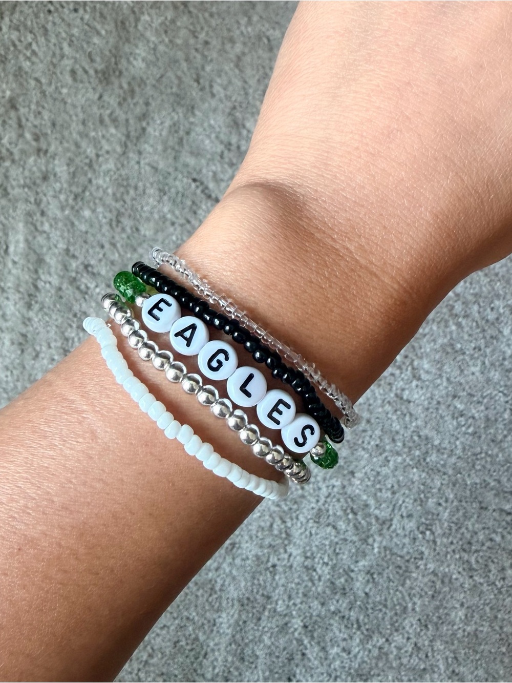 EAGLES Beaded Bracelet Stack